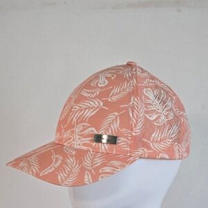 Hurley Womens Bayshore Low Tide Golf Hat Peach White Tropical Leaf NEW